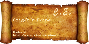 Czigán Edina névjegykártya